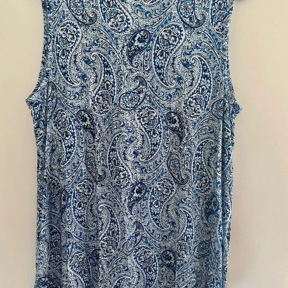 Sigrid Olsen Blue and White Paisley Blouse - Picture 5 of 5